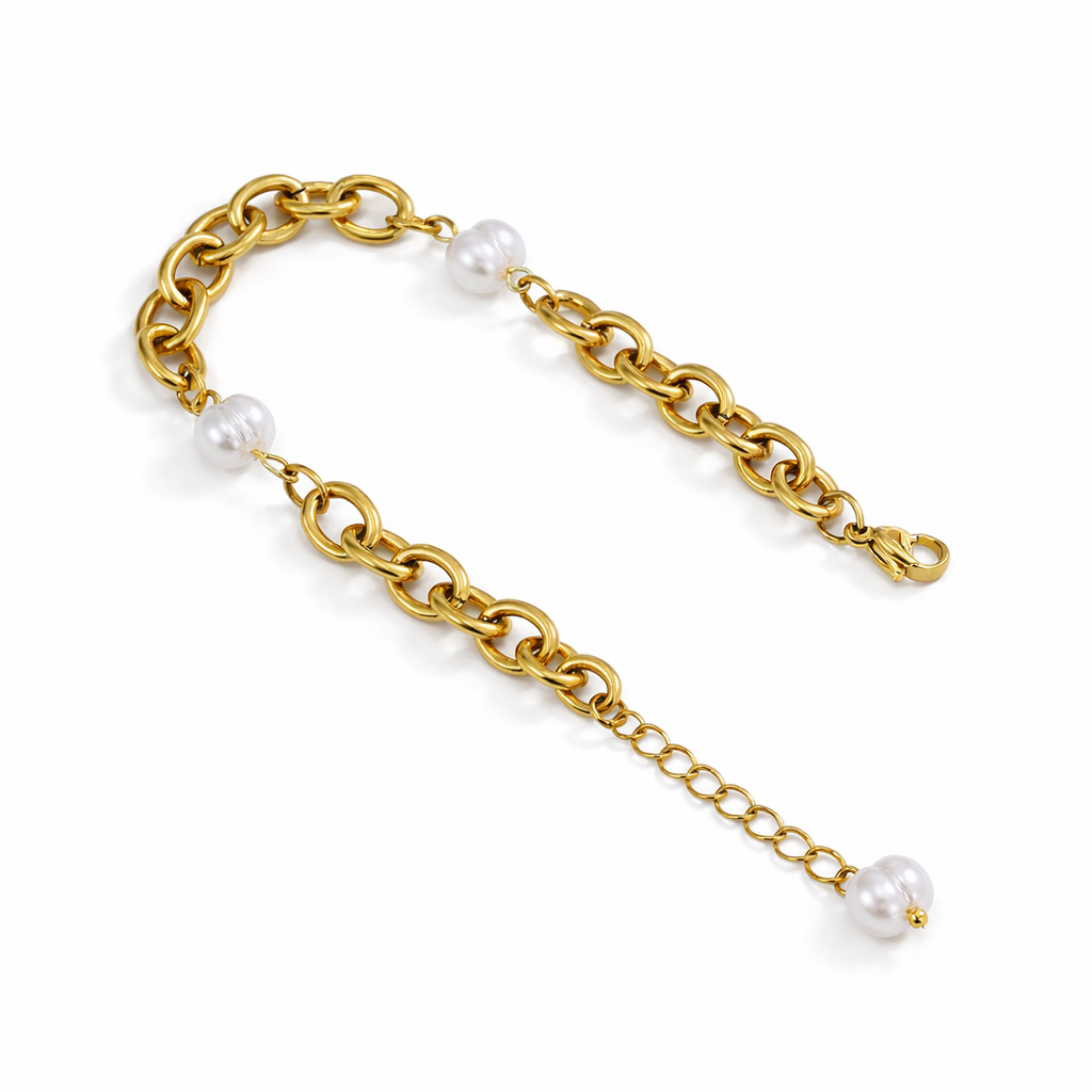 Elara Pearl Chain Bracelet Artshiney